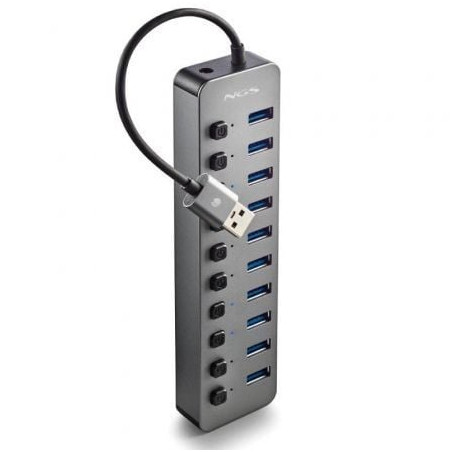 Hub USB NGS IHUB10/ 10xUSB 3.0/ Gris - IHUB10