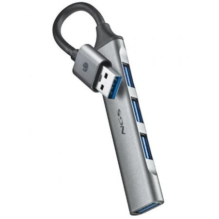 Hub USB NGS IHUB4 Micro/ 4xUSB/ Gris - IHUB4MICRO