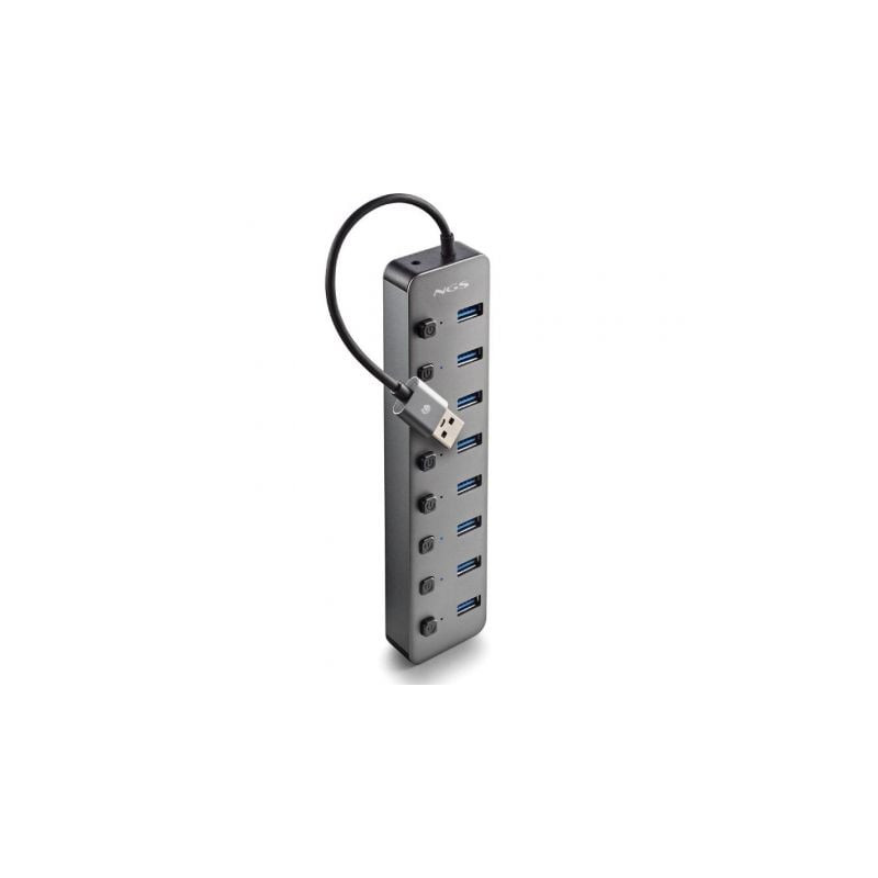 Hub USB NGS IHUB8 / 8xUSB 3.0/ Gris - IHUB8