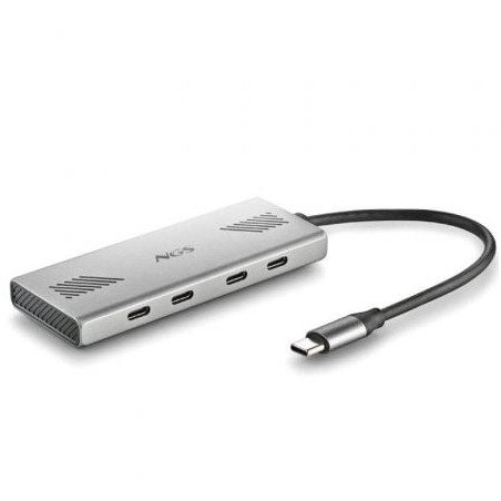 Hub USB Tipo-C NGS Wonder4-C/ 4xUSB Tipo-C/ Gris - WONDER4C