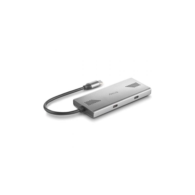 Hub USB Tipo-C NGS WonderDuo-C / 2xUSB/ 2xUSB Tipo-C/ Gris - WONDERDUO-C