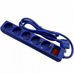 Regleta con Interruptor Phasak BN 0825/ 5 Tomas de Corriente/ Cable 1.8m/ Azul - BN 0825