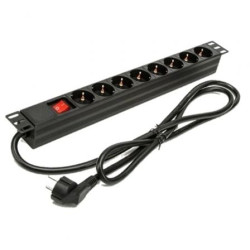 Regleta con Interruptor Phasak BNS 1518/ 8 Tomas de Corriente/ Cable 1.5m/ Negro - BNS 1518