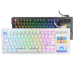 Teclado Gaming Mecánico Mars Gaming MK-MASTER/ Switch Rojo/ Blanco/ Incluye SmartDeck - MKMASTERWES
