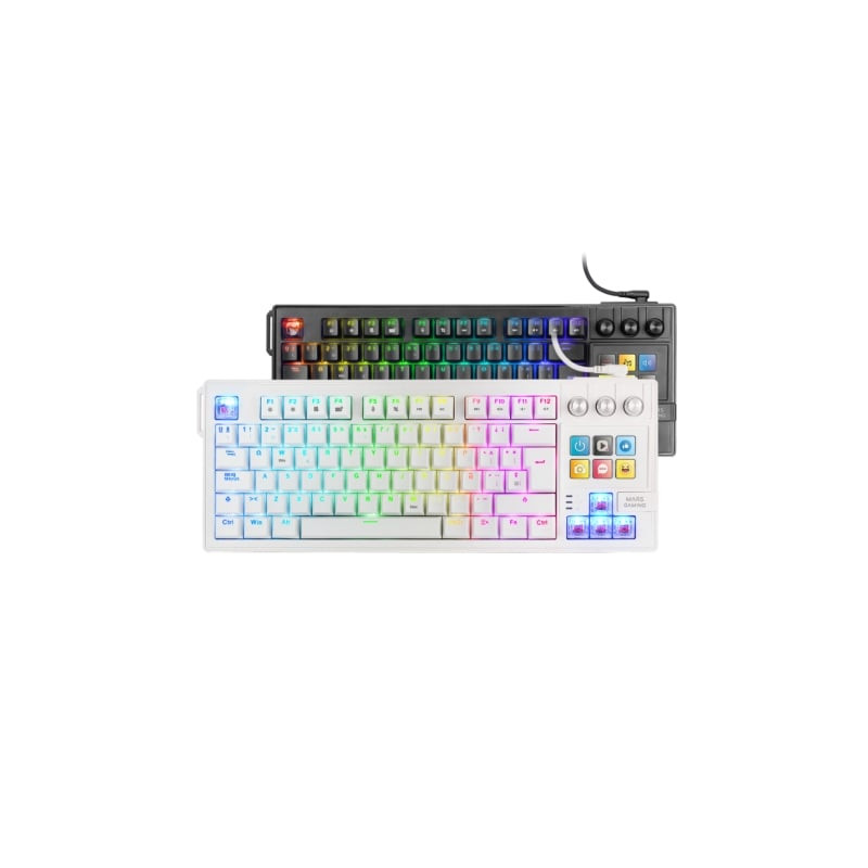 Teclado Gaming Mecánico Mars Gaming MK-MASTER/ Switch Rojo/ Blanco/ Incluye SmartDeck - MKMASTERWES