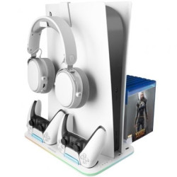 Soporte Multifunción RGB para PS5 Mars Gaming MPS5-B2/ Blanco - MPS5B2
