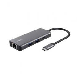 Docking USB Tipo-C Trust Dalyx/ 2xUSB/ 2xUSB Tipo-C/ 1xHDMI 4K/ 1xRJ45/ Gris - 24968