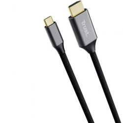 Cable Conversor HDMI 4K Trust CALYX/ USB Tipo-C Macho - HDMI Macho/ 2m/ Gris - 25630