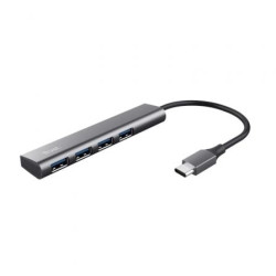 Hub USB Tipo-C Trust Halyx/ 4xUSB/ Gris - 24948