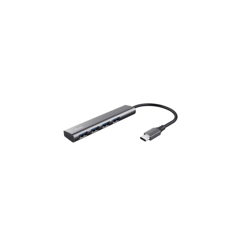 Hub USB Tipo-C Trust Halyx/ 4xUSB/ Gris - 24948