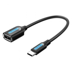 Cable USB 2.0 Vention CCSBB/ USB Tipo-C Macho - USB Hembra/ 15cm/ 480Mbps/ Negro - CCSBB