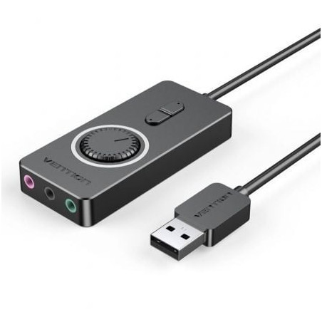Tarjeta de Sonido Vention CDRBB/ USB Macho - 3x Jack 3.5 Hembra - CDRBB