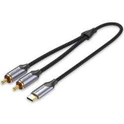 Cable Conversor Vention BGUHG/ 2x RCA Macho - USB Tipo-C Macho/ 1.5m/ Gris - BGUHG