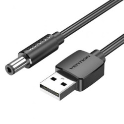 Cable Alimentación Vention CEYBF/ USB-A Macho - DC 5.5mm Macho/ 1m/ Negro - CEYBF