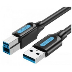 Cable USB 3.0 Vention COOBI/ USB Tipo-B Macho - USB Macho/ 5Gbps/ 3m/ Negro - COOBI