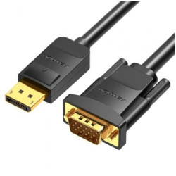 Cable Conversor Vention HBLBH/ DisplayPort Macho - VGA Macho/ 2m/ Negro - HBLBH