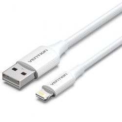Cable USB 2.0 Lightning Vention LAIWF/ USB Macho - Lightning Macho/ 480Mbps/ 1m/ Blanco - LAIWF