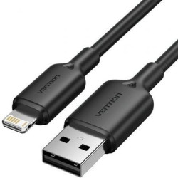 Cable USB 2.0 Lightning Vention LAMBF/ USB Macho - Lightning Macho/ 480Mbps/ 1m/ Negro - LAMBF