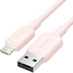Cable USB 2.0 Lightning Vention LAMPH/ USB Macho - Lightning Macho/ 480Mbps/ 2m/ Rosa - LAMPH