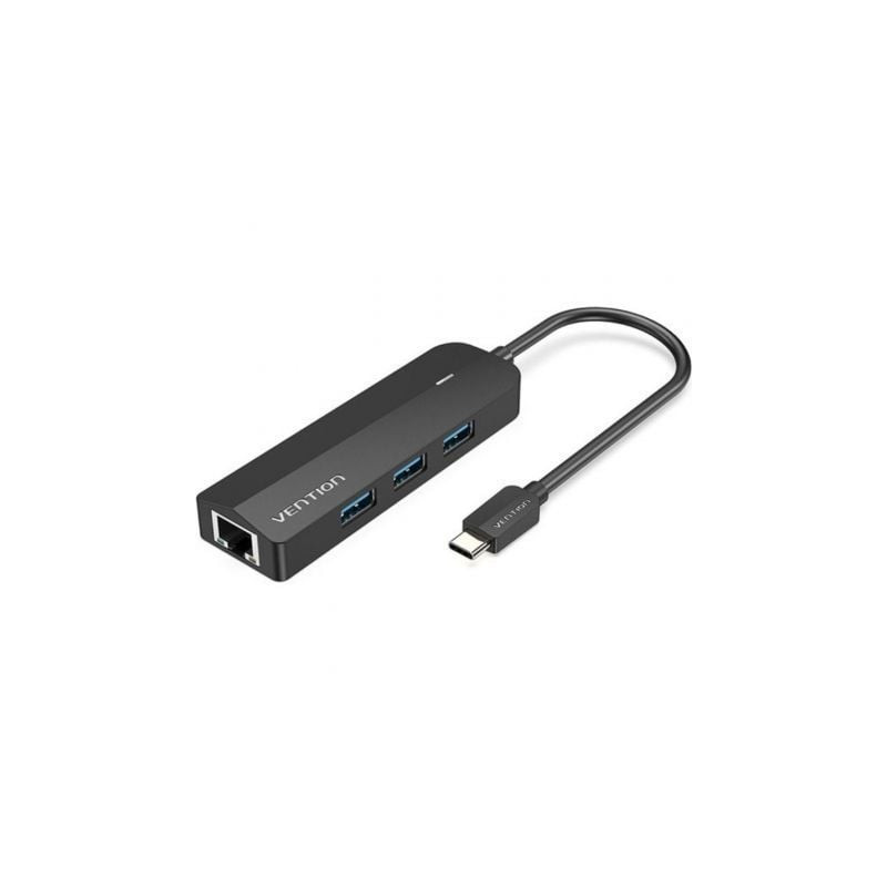 Hub USB Tipo-C Vention TGPBB/ 3xUSB/ 1xRJ45/ 1xMicro B PD - TGPBB