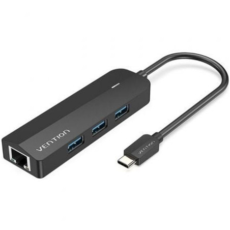 Hub USB Tipo-C Vention TGPBB/ 3xUSB/ 1xRJ45/ 1xMicro B PD - TGPBB
