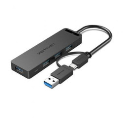 Hub USB 3.0 y Tipo-C Vention CHTBB/ 4xUSB/ USB Tipo-C PD - CHTBB