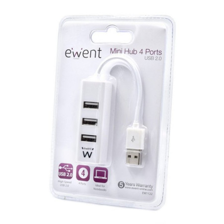 EWENT EW1122 MINI-HUB USB 4 PUERTOS BLANCO - AAOAUS0134