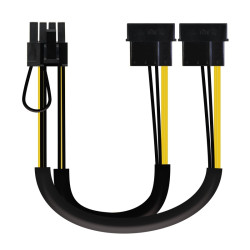Cable de Alimentación Tarjeta Gráfica Nanocable 10.19.1201/ 2x Molex Macho - 6+2 PIN Macho/ 20cm - 10.19.1201