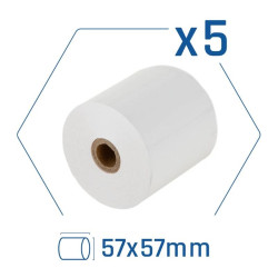 iggual Pack 5 rollos papel térmico sin BPA 57X57mm - CCIPAP0138