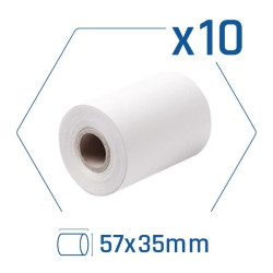 iggual Pack 10 rollos papel térmico datáfono 57x35 - CCIPAP0147
