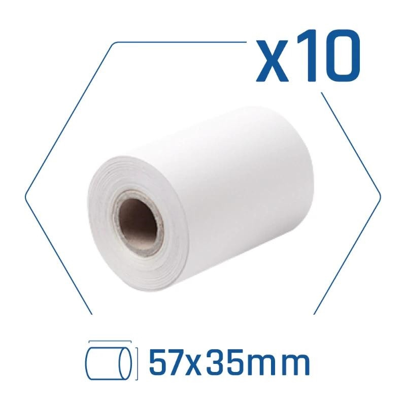 iggual Pack 10 rollos papel térmico datáfono 57x35 - CCIPAP0147