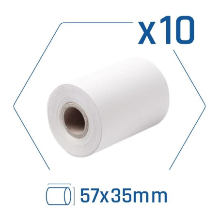 iggual Pack 10 rollos papel térmico datáfono 57x35 - CCIPAP0147