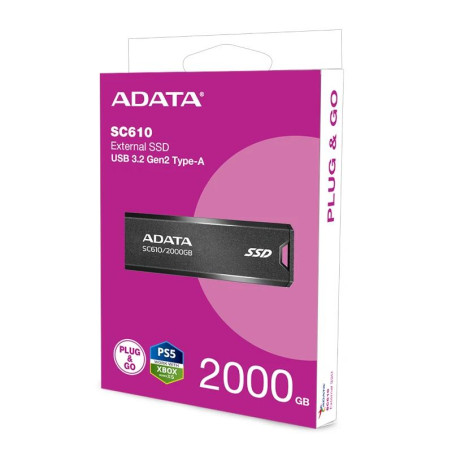 ADATA SC610 SSD Externo 2TB USB 3.2 Gen2 Negro - FAEDDE0395
