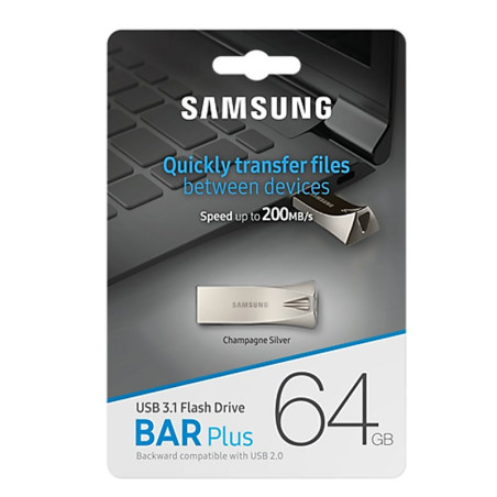 Samsung Bar Plus 64GB USB 3.1 Champaign Silver - FAELAP0570