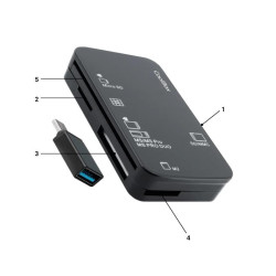 Coolbox Lector CRE4 DNIE/TARJETAS EXT.+ ADAP.USB-C - FLTLCH0049