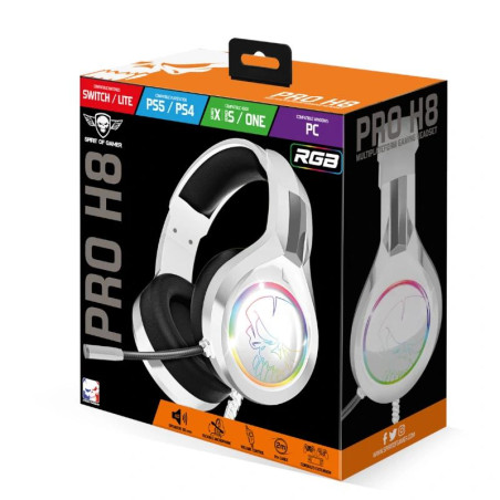 Spirit of Gamer Auricular Pro-H8 white - MAUAMI1104