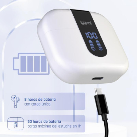 iggual Auriculares inalámbricos TWS Bluetooth blan - MAUAMI1140