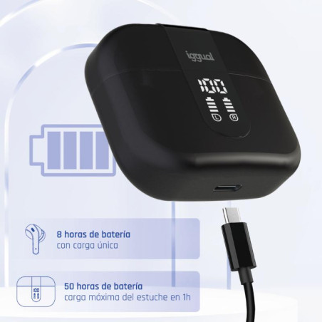 iggual Auriculares inalámbricos TWS Bluetooth negr - MAUAMI1141