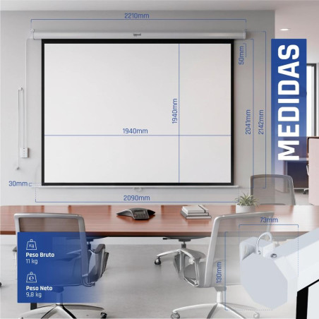 iggual Pantalla eléctrica 1:1 112" 200x200 cm - MPRPAY0050