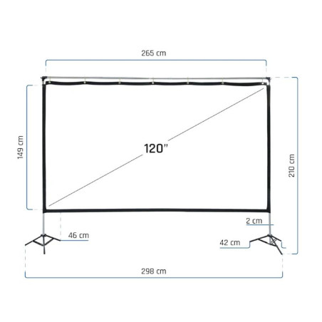 iggual Pantalla exterior portable 120" 265x149 cm - MPRPAY0061