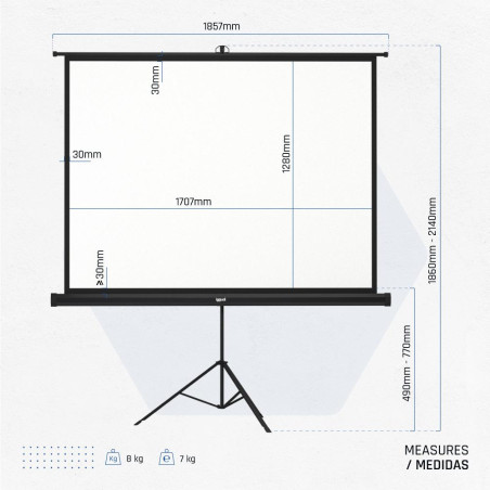 iggual Pantalla 84" 176x134 cm 4:3 trípode+bolsa - MPRPAY0077
