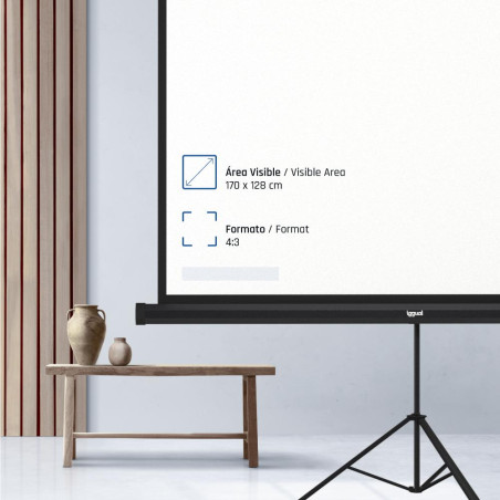 iggual Pantalla 84" 176x134 cm 4:3 trípode+bolsa - MPRPAY0077