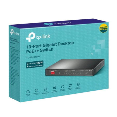 TP-Link TL-SG1210PP Switch 6xG PoE+ 2xG PoE++ 2xG - NSWSSO0390