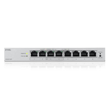 ZyXEL GS1200-8HPv3 Switch 8xGb (4xPoE+) 68W - NSWSSO0405