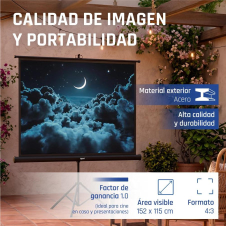 iggual Pantalla 72" 152x115 cm 4:3 trípode+bolsa - MPRPAY0076