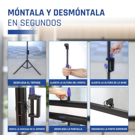 iggual Pantalla 72" 152x115 cm 4:3 trípode+bolsa - MPRPAY0076