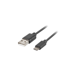 CABLE USB LANBERG 2.0 MACHO/MICRO USB MACHO QUICK CHARGE 3.0 1.8M NEGRO - CA-USBM-20CU-0018-BK