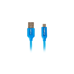 CABLE USB LANBERG 2.0 MACHO/MICRO USB MACHO QUICK CHARGE 3.0 1.8M AZUL - CA-USBM-20CU-0018-BL