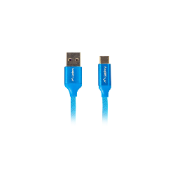 CABLE USB LANBERG 2.0 MACHO/USB C MACHO QUICK CHARGE 3.0 1.8M AZUL - CA-USBO-22CU-0018-BL