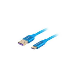 CABLE USB LANBERG 2.0 MACHO/USB C MACHO 5A 1M AZUL - CA-USBO-21CU-0010-BL